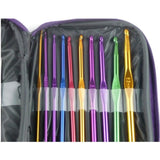 22pcs set Mixed Color Aluminum DIY Yarn Knitting Crochet Hook Needles with Case | 22pcs fijaron agujas de ganchillo mezcladas del gancho del ganchillo del hilado de aluminio del color DIY con el caso